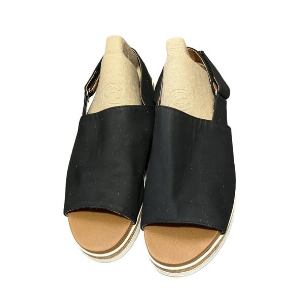 Adrienne Vittadini Sport Black Slingback Sandals Comfortable Platform Sole Styli - Picture 3 of 7